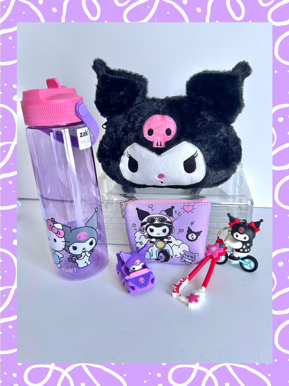 💜(KUR350) Kuromi Adorable 5-Piece Purse Bundle!